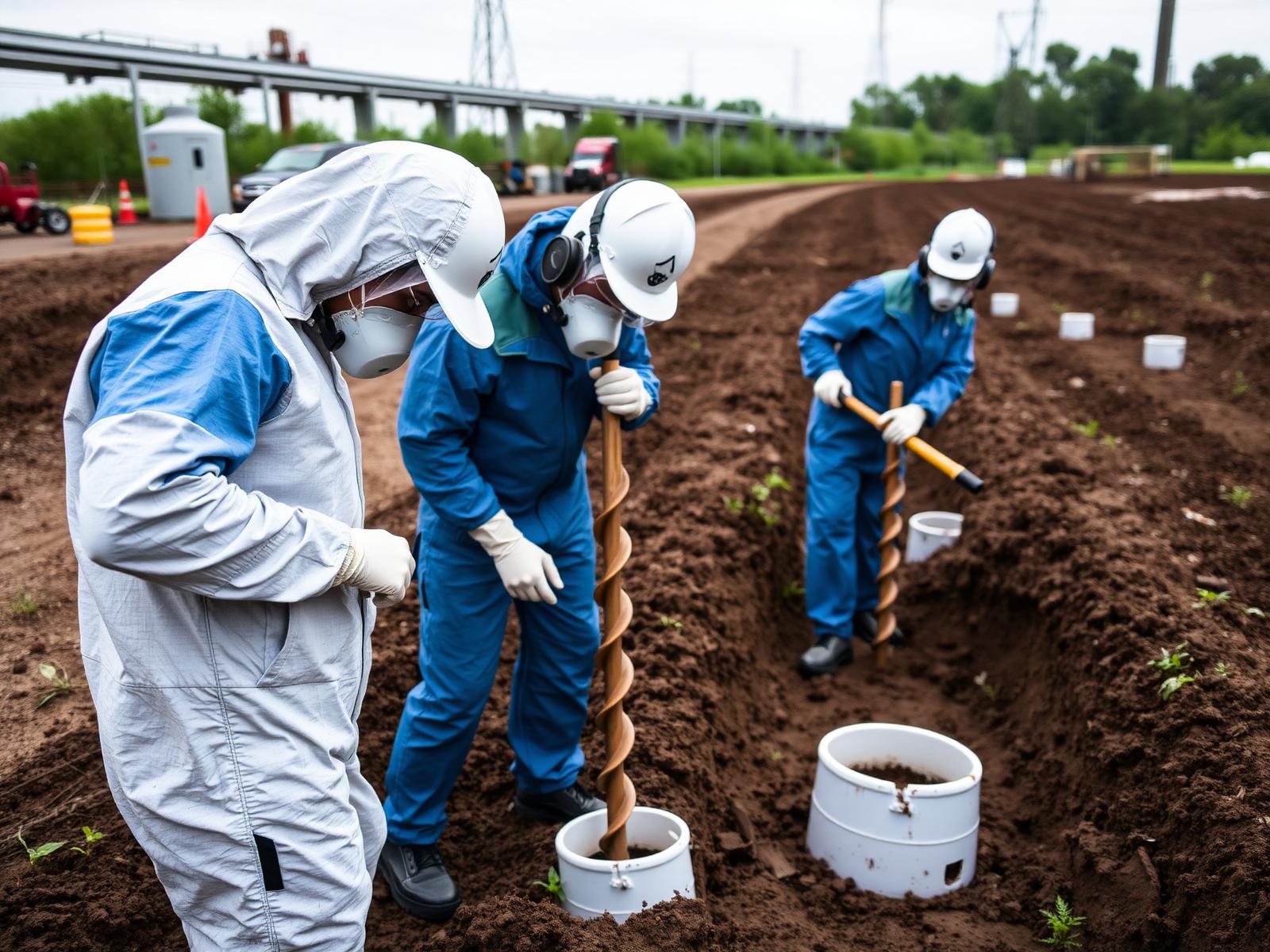Operação de mineração com infraestrutura de monitoramento ambiental